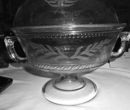 Dot and Dash Clear 10" Compote No Lid
