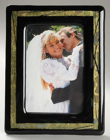 Black & Gold Frame-Holds 4" X 6" Photo