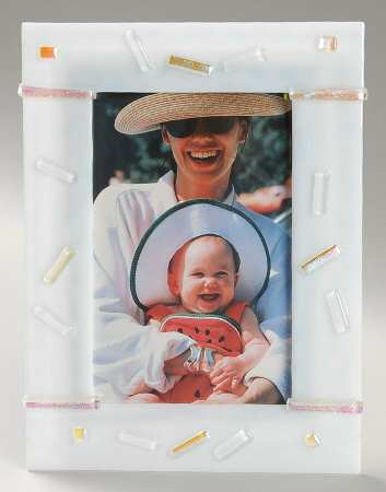 Festive White Frame-Holds 4" X 6" Photo