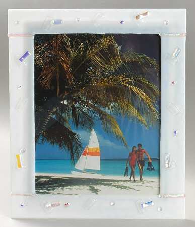Festive White Frame-Holds 8" X 10" Photo