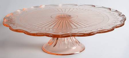 Maison Pink 12" Diameter Pedestal Cake Stand No Dome