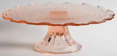 Maison Pink 10" Diameter Pedestal Cake Stand No Dome