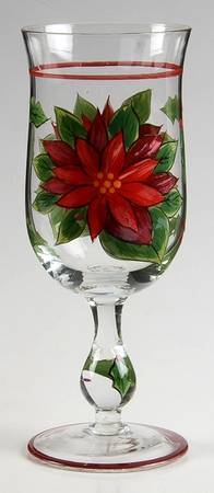 Poinsettia Water Goblet