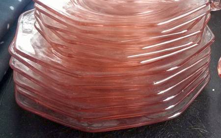 Octagon Pink Dinner Plate