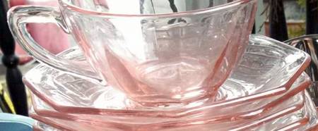 Octagon Pink Cup & Saucer Set