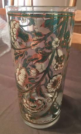Kaleideoscope Green Highball Glass