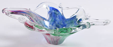 Art Glass 8" Pierced Freeform Bowl