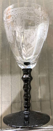 Etch 422 - Black-Clear Stem #24 by Central Glass Works