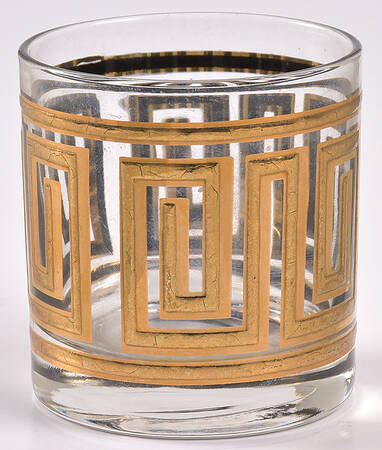 Greek Key (Gold & Black) 4 Oz Flat Tumbler