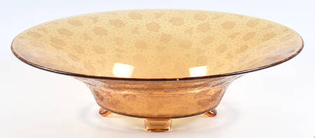 Rose Chintz-Amber 13" 4-Toed Footed Bowl