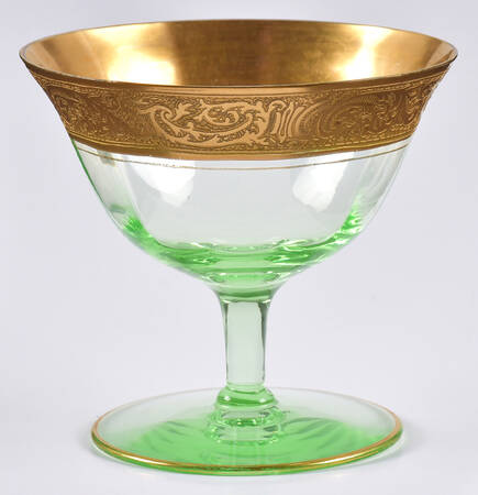 Florentine-Green & Gold (#3060) Low Sherbet