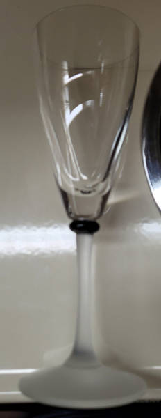 DHC1B Black (Black Ring, Frosted Stem) Fluted Champagne