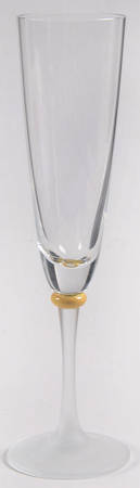 DHC1 Yellow (Yellow Ring, Frosted Stem) Fluted Champagne