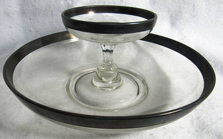 Silver Band Chip & Dip w/Peg Bowl