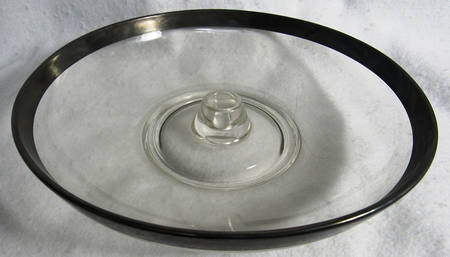 Silver Band Chip Bowl w/Peg Center