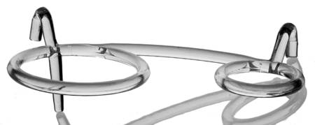 Silver Band Metal Holder for Chip & Dip w/Toothpicker Holder