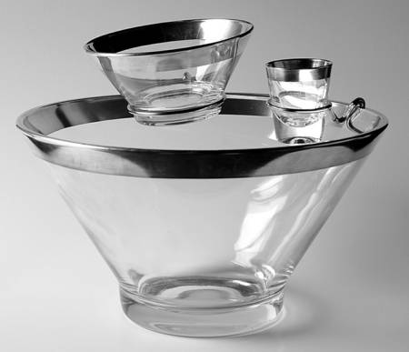 Silver Band Chip, Dip & Toothpick w/Metal Holder