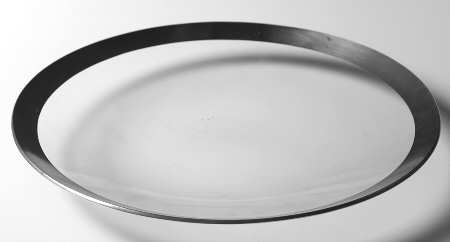 Silver Band 13" Shallow Round Bowl