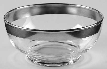 Silver Band Small Fruit Dessert Bowl