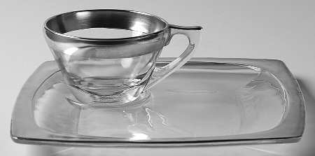 Silver Band Snack Plate & Cup Set