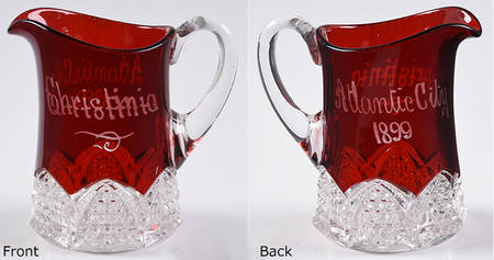 Button Arches Ruby Flashed Creamer