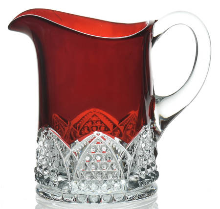 Button Arches Ruby Flashed Creamer