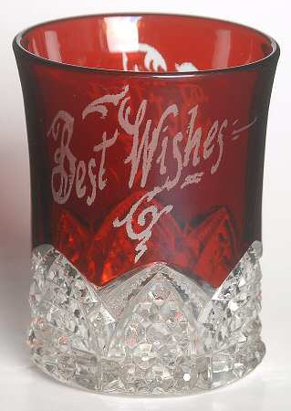Button Arches Ruby Flashed 8 Oz Flat Tumbler