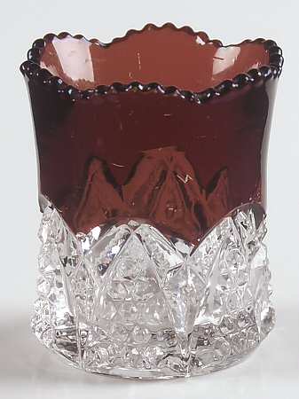 Button Arches Ruby Flashed Toothpick Holder