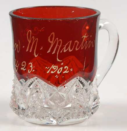 Button Arches Ruby Flashed Mug