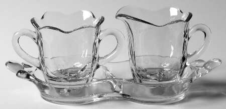 Canterbury (Heavy Pressed) Mini Creamer, Sugar and Tray Set