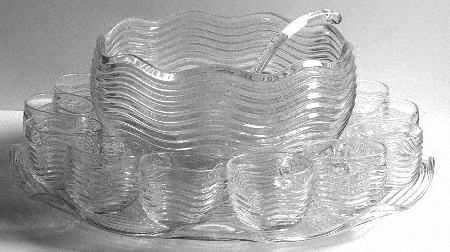 Caribbean Clear (15 Piece) Punch Set (Bowl, Plate, Ladle, 12 Cups)