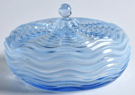 Caribbean Light Blue Candy Dish & Lid
