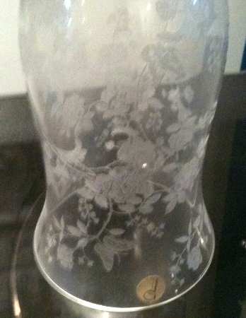 Charmaine Rose Globe for Hurricane Lamp w/Prism
