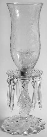 First Love Hurricane Lamp W/Bobeche & 10 Prisms