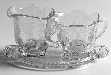 First Love Individual Creamer, Sugar and Tray Set