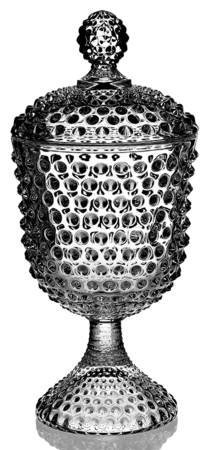 Hobnail Clear (Pressed) Candy Jar & Lid