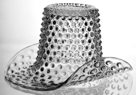 Hobnail Clear (Pressed) 6" Topper (Top Hat)