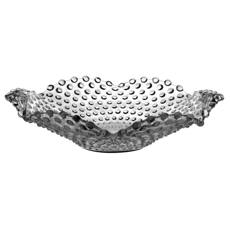 Hobnail Clear (Pressed) 10" Handled Bowl