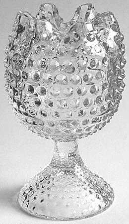 Hobnail Clear (Pressed) Violet Vase