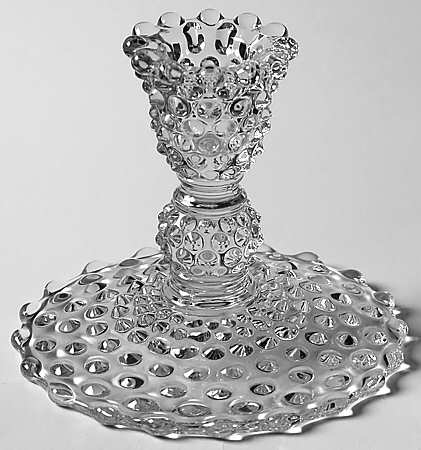 Hobnail Clear (Pressed) 3" Single Light Candlestick
