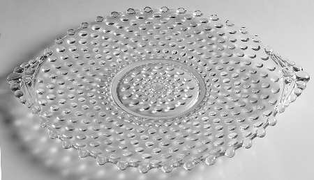 Hobnail Clear (Pressed) Handled Cake Plate