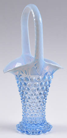 Hobnail Blue (Opalescent) 10" Basket