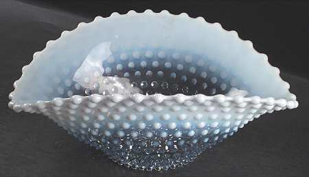 Hobnail Blue (Opalescent) 12" Oval Bowl