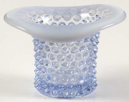 Hobnail Blue (Opalescent) 2" Topper (Top Hat)