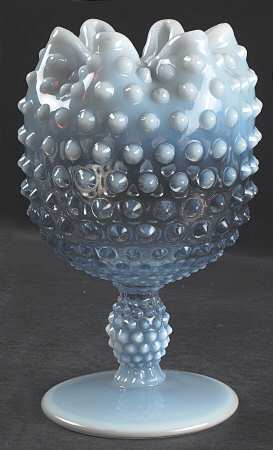 Hobnail Blue (Opalescent) Violet Vase