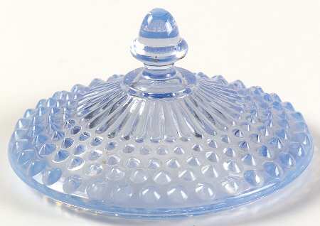Hobnail Blue (Opalescent) Lid for Round Puff Box