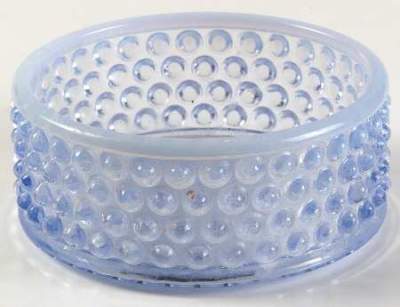 Hobnail Blue (Opalescent) Round Puff Box No Lid