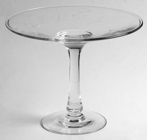 Lily of The Valley (Cut) Round Compote (Height X Width)