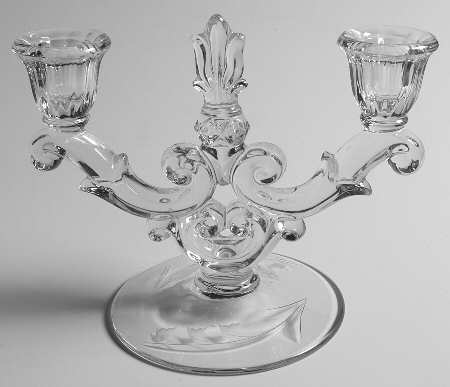 Lily of The Valley (Cut) Double Light Candlestick