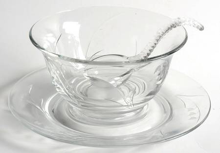 Lily of The Valley (Cut) Mayonnaise Bowl, Underplate and Ladle